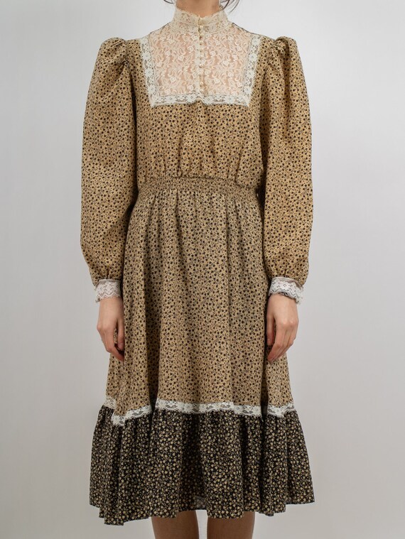 1970's Gunne Sax Style Cottagecore Prairie Dress … - image 2