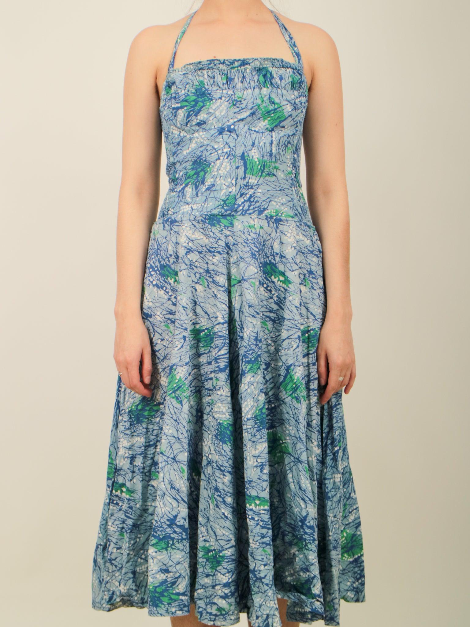 1950s ヴィンテージ ハワイアン フレア ドレス 40s 50s 漢字プリント ワンピース ハワイアンドレス