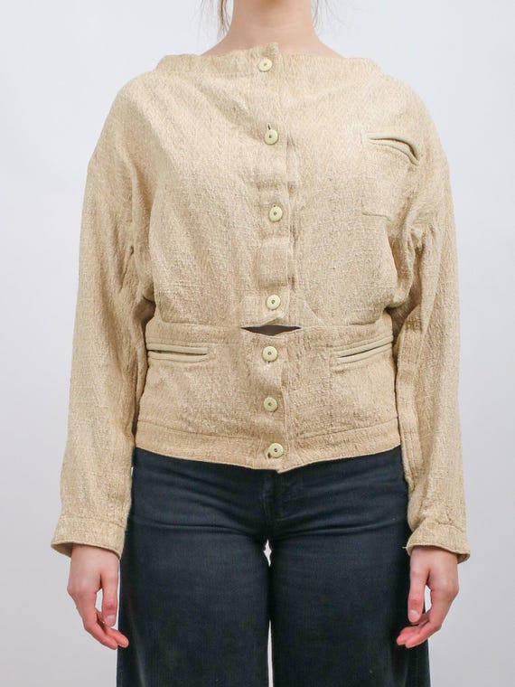 1980s Issey Miyake Raw Silk Slouch Jacket V619 - Etsy Israel