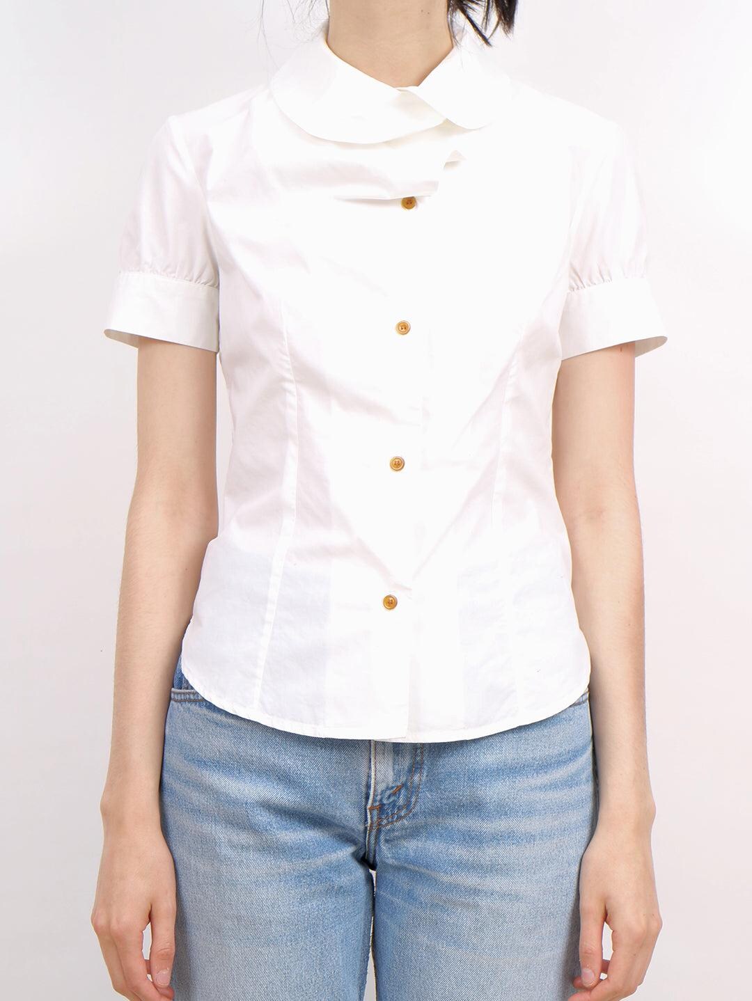 1990's Y2K Vivienne Westwood Red Label Asymmetrical Button Down