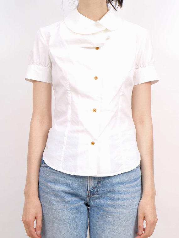 トップス Vivienne Westwood RED LABEL 1990's Y2K Vivienne Westwood Red Label Asymmetrical Button Down
