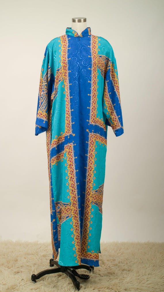 1980s Funky Silk Front Zip Housedress by Ruth Nor… - image 4