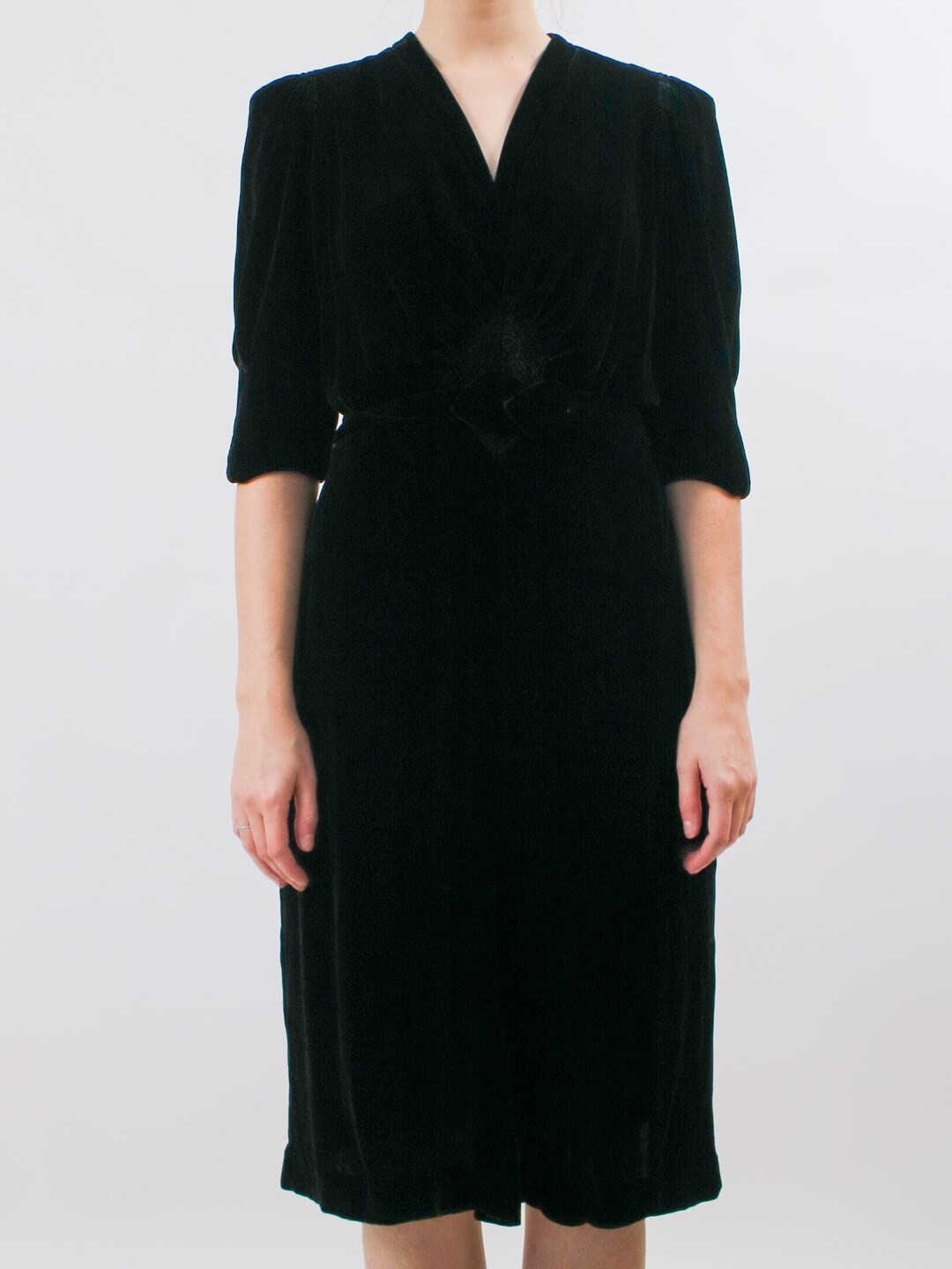 1930s Black Silk Velvet Cocktail Dress - Etsy