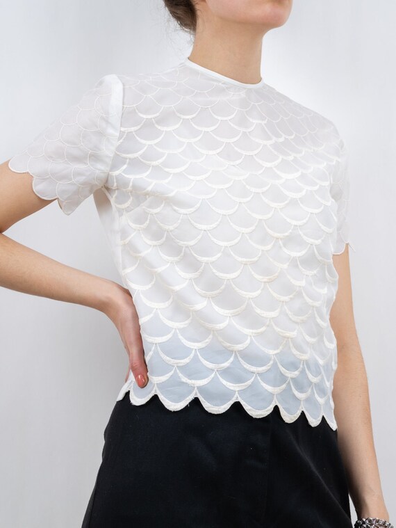 1950's fish scale blouse Gem