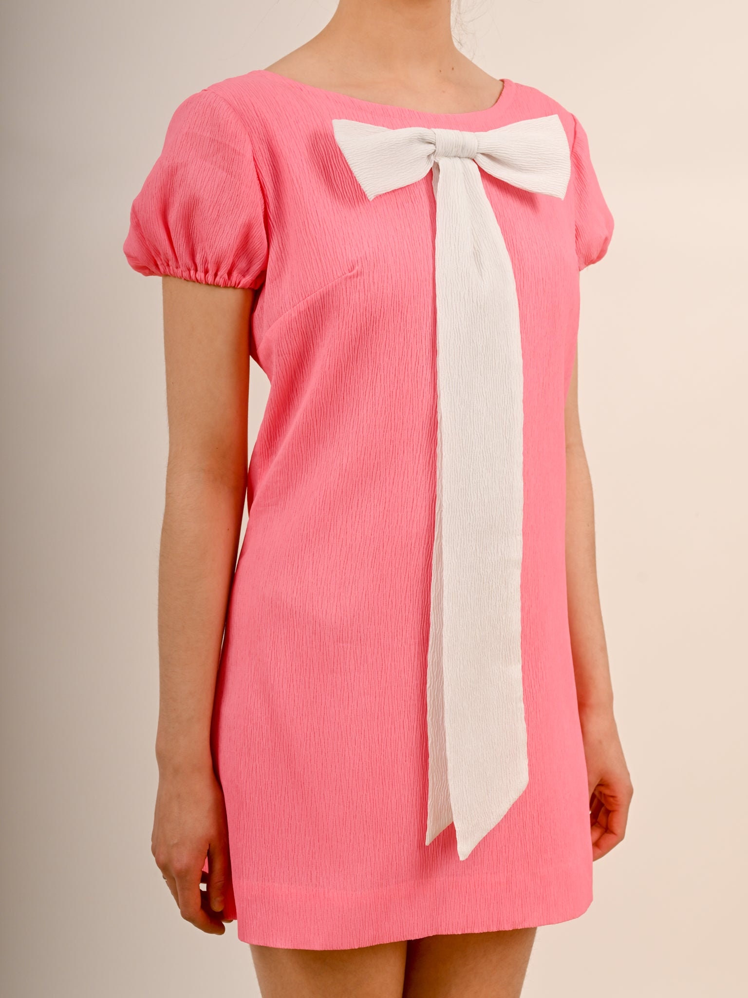 1960s Pink Mod Mini Dress With Giant Bow Etsy