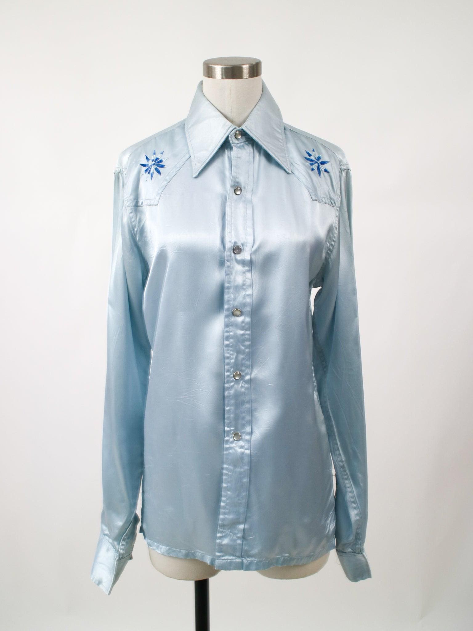 60s Western Shirt Satin 70s Satin Western Shirt
