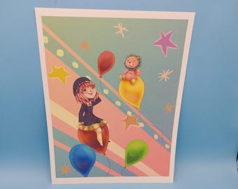Spy X Family Anya and Chimera Art Print 8.5"x11"