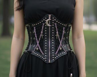 Black Lace Corset Belt-gothic Accessories-wgt-costume  display picture 3