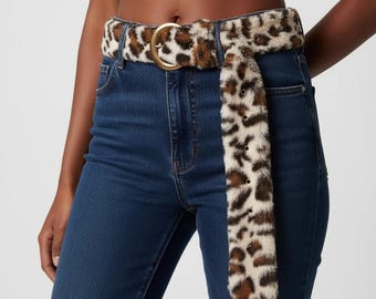 Y2K Leopard Print Belt | Unisex Faux Leather Fashion - Etsy display picture 2