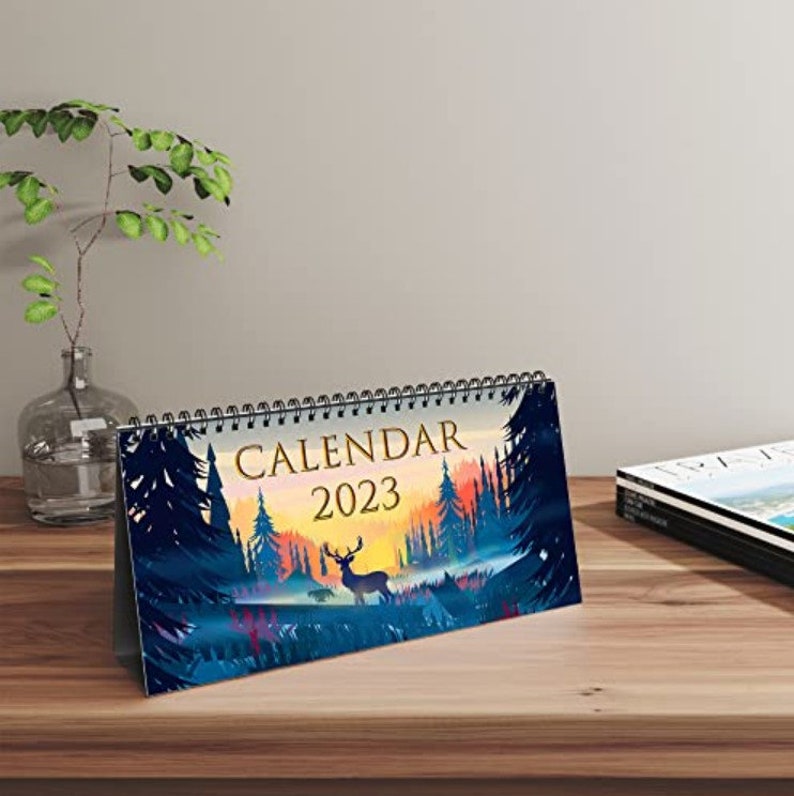 Desk Calendar 20232024 Nature Monthly Calendar for Home Etsy
