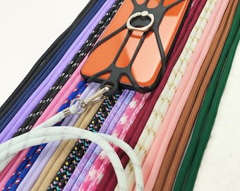 Universeller Telefonhalter Schlüsselband Silikon Handy Fall Fingerring Buntes Band Hals Schlinge Halskette Schnur Handyständer