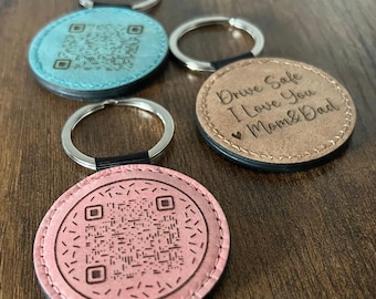 Portachiavi con codice QR personalizzato, playlist scansionabile, documento video, canzone, social media, portachiavi con codice a barre personalizzato, portachiavi pubblicitari per aziende intelligenti