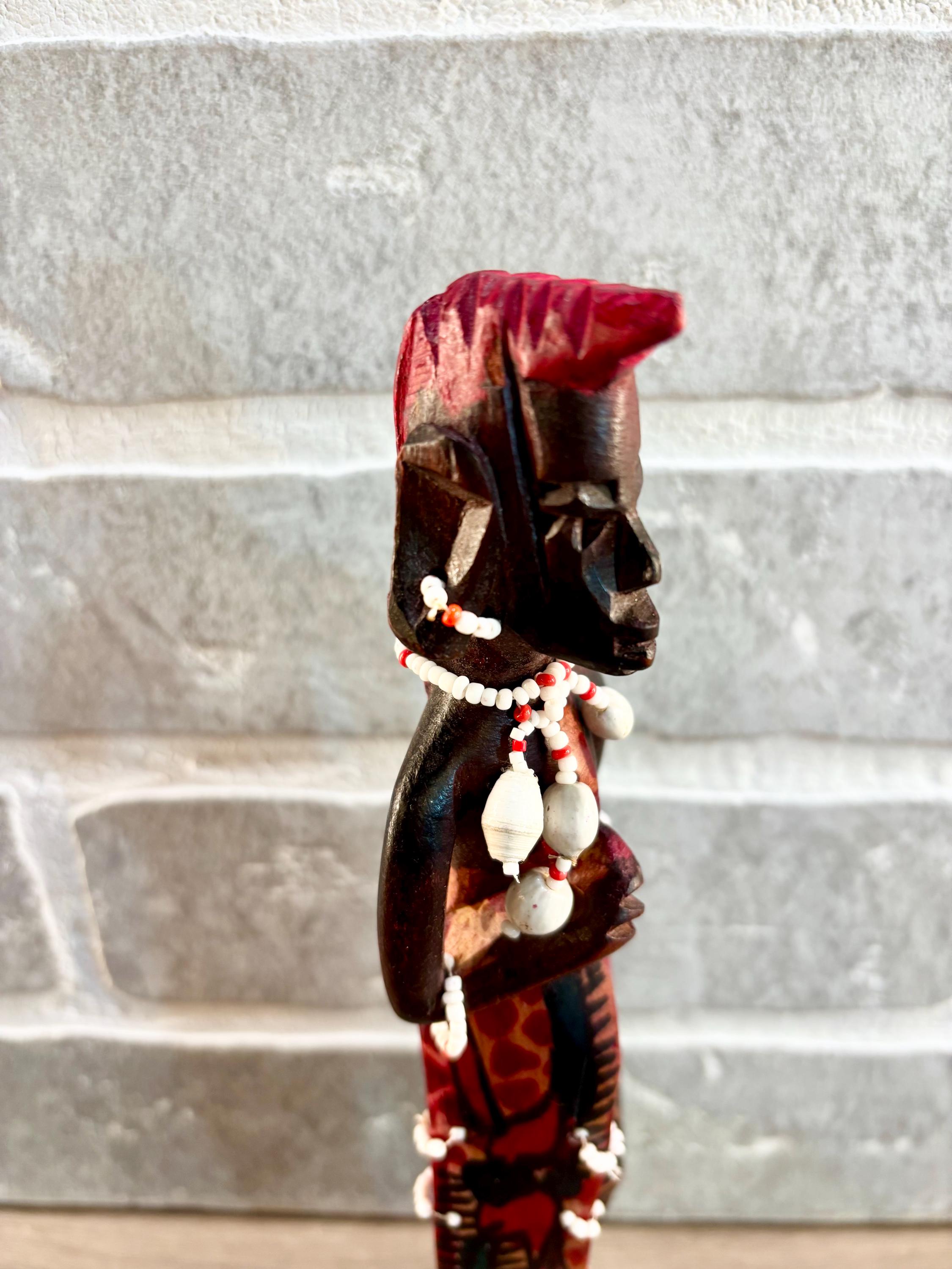 Vintage African Zulu Tribal Man & Woman Statue Wood Carved With Beads ...