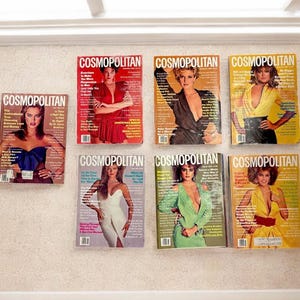 Lot of 7 Vintage Cosmopolitan Fashion Modeling Magazines From 1982 - 1985