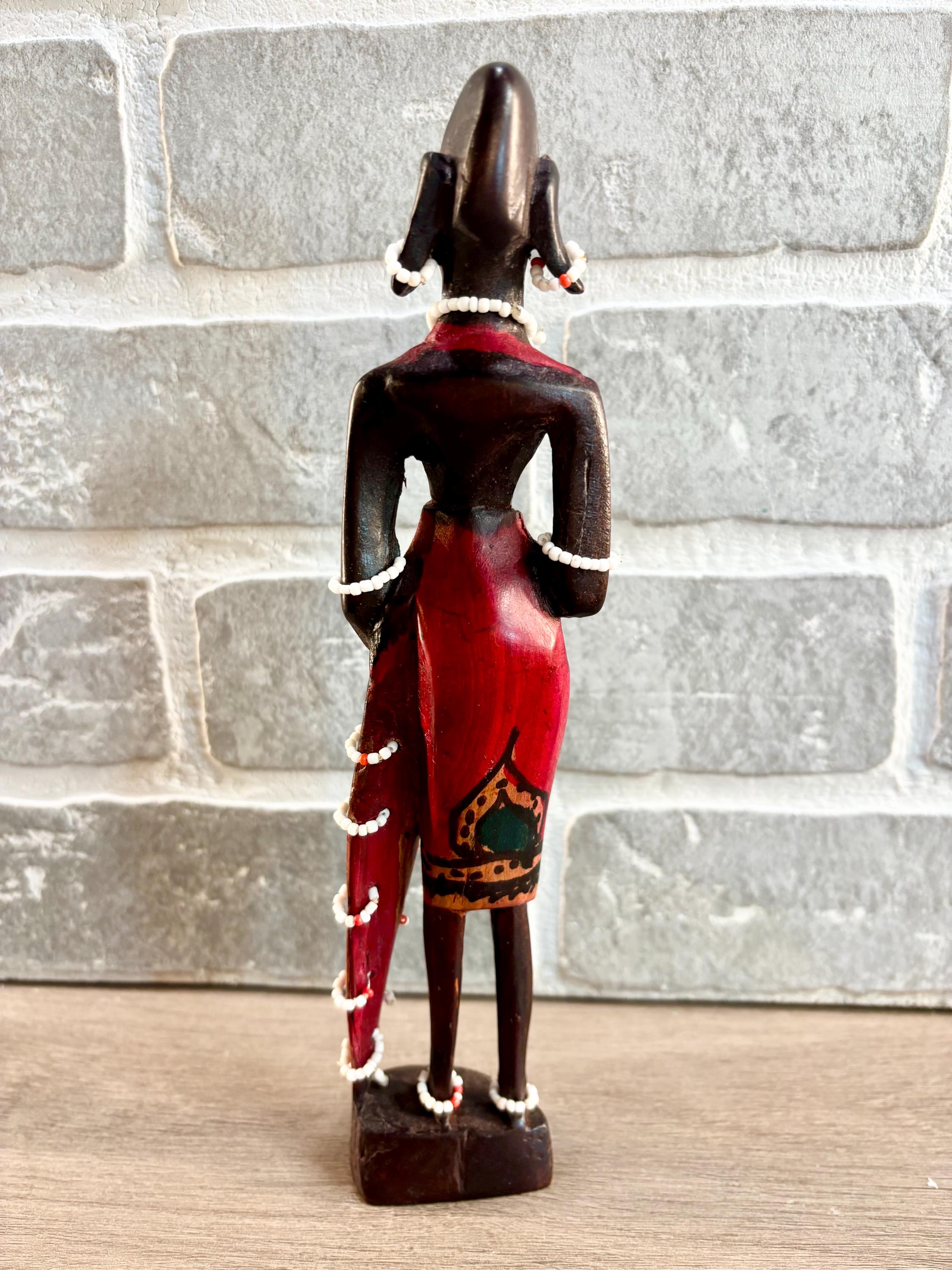 Vintage African Zulu Tribal Man & Woman Statue Wood Carved With Beads ...