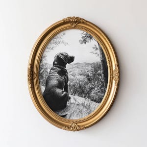 Vintage Dog Sketch, Wall Art of Dogs, Black Lab Sketch, Antique Dog Art, Labrador Portrait Style Print, Vintage Pet Artwork, Pet Loss