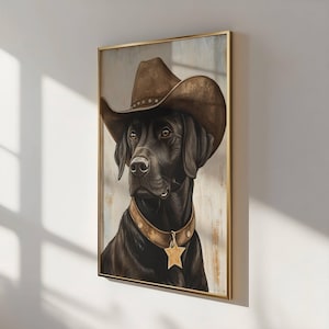 Cowgirl Labrador Print, Cowboy Dog Art, Dog Wall Art, Cowboy Decor, Cowboy Wall Art, Western Dog Wall Art, Funny Print, Labrador, Dog Art