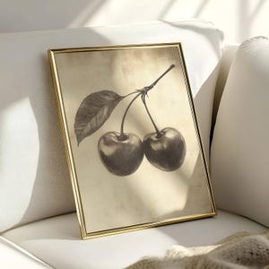 Vintage Cherry Poster, Cherries Print, Trendy Wall Art, Vintage Wall Print, Cherry Wall Decor, Aesthetic Print, Trendy Poster, Cherry Red