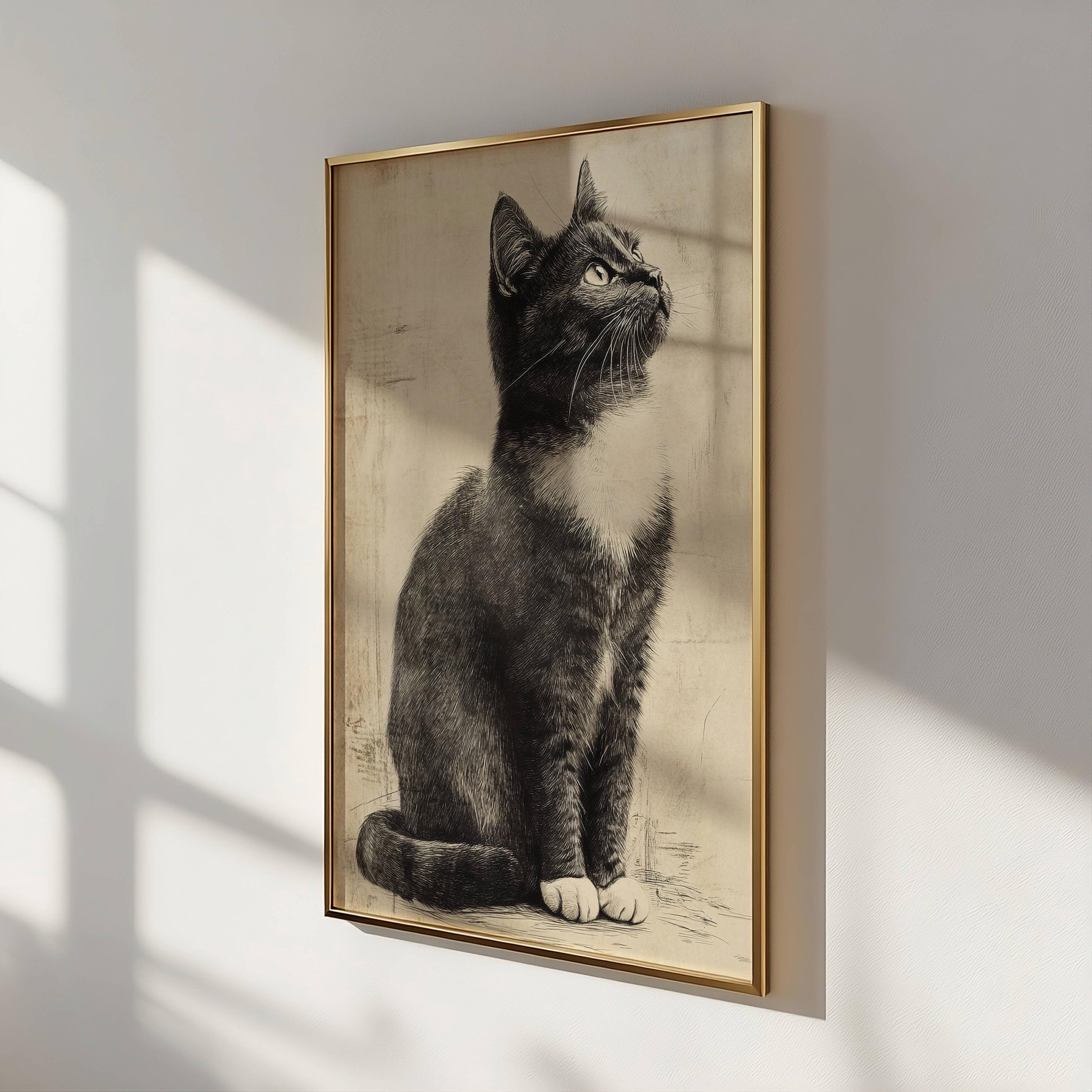 猫 絵画91 早い者勝ち‼️絵画題名:ネコからのプレゼント 猫 絵画91 早い者勝ち‼️絵画題名:ネコからのプレゼント