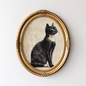 Vintage Cat Sketch, Wall Art of Cats, House Cat Sketch, Antique Cat Art, Old Cat Portrait Style Print, Vintage Pet Artwork, Pet Owner Gift