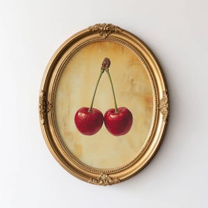 Vintage Cherry Poster, Cherries Print, Trendy Wall Art, Vintage Wall Print, Cherry Wall Decor, Aesthetic Print, Trendy Poster, Cherry Red