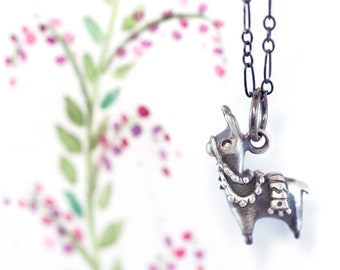 Little Llama Necklace, The Sweetest Baby Llamas Handmade in Sterling Silver, Bronze, or 14k Gold / Llama Charm / Alpaca Necklace