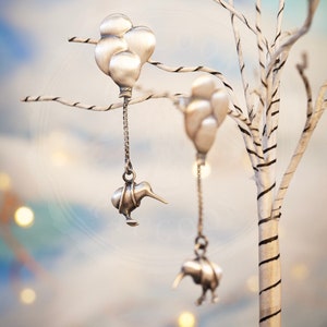 Daydreaming Kiwi-oorbellen / Kiwi Post / Kiwi-oorbellen / Handgemaakte kiwi-sieraden in massief sterlingzilver, goud of brons