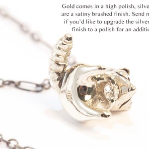 Greedy Raccoon Necklace Handmade in Solid Sterling Silver, Gold, or Bronze / Raccoon Pendant / Raccoon Charm / Trash Panda Necklace image 7