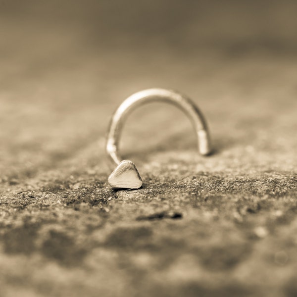 Super Simple Tiny Triangle Nose Stud Hand Made in Solid Sterling Silver