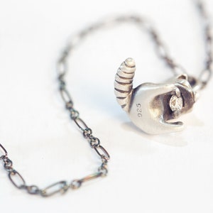 Greedy Raccoon Necklace Handmade in Solid Sterling Silver, Gold, or Bronze / Raccoon Pendant / Raccoon Charm / Trash Panda Necklace image 4