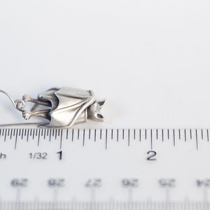 The Original Precious Handmade Sleeping Bat Earrings In Solid Sterling Silver, Gold, or Bronze image 8