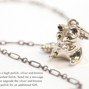 Greedy Raccoon Necklace Handmade in Solid Sterling Silver, Gold, or Bronze / Raccoon Pendant / Raccoon Charm / Trash Panda Necklace image 6