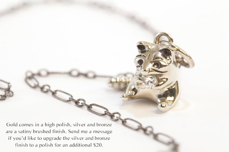 Greedy Raccoon Necklace Handmade in Solid Sterling Silver, Gold, or Bronze / Raccoon Pendant / Raccoon Charm / Trash Panda Necklace image 6