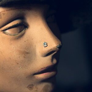 Cabochon Version of Choose Your Own 3mm Stone V Style Silver Nose Stud image 5