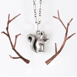 Squirrel Necklace!! Get Your Handmade Squirrel Pendant in Silver, 14k Gold, or Bronze! / Squirrel Pendant/ Squirrel Jewelry/ Squirrel Gift