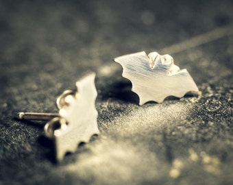 Boucles d'oreilles en argent Twinkle Twinkle Little Bat. Les petits clous parfaits pour les amateurs de chauves-souris