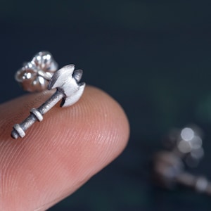 Axe Studs! Tiny Little Battle Axes in Silver, Bronze, or Gold / Handmade Axe Earrings/ Axe Posts / Axe Jewelry / Battle Axe Earrings