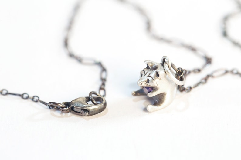 Greedy Raccoon Necklace Handmade in Solid Sterling Silver, Gold, or Bronze / Raccoon Pendant / Raccoon Charm / Trash Panda Necklace image 5