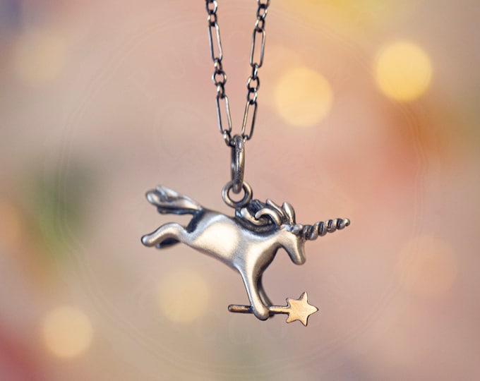 Even More Magical Unicorn Pendant, Handmade by Me in Silver, Bronze or Gold /Unicorn Necklace/Unicorn Charm/Girls necklace/ Handmade Unicorn