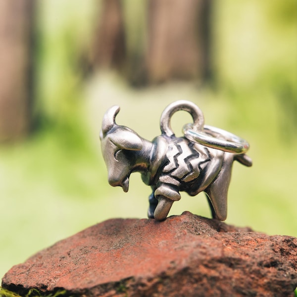 Colar com Pingente de Cabra de Suéter, Feito à Mão por Mim em Prata de Lei, Bronze ou Ouro 14k / Berloque de Cabra
