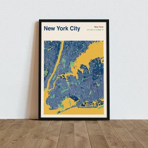 New York map print poster canvas | New York city map print poster canvas