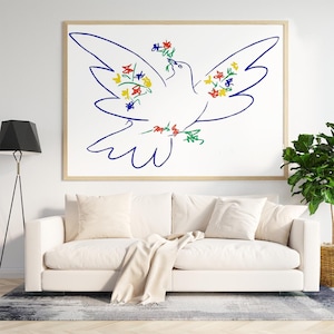 Picasso Print, Picasso Dove Print, Pablo Picasso Dove of Peace Line Art Print, Picasso Poster, Vintage Poster, Museum Exhibition Poster