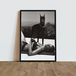 Doberman Canvas, Hypebeast Canvas, Luxury Designer Fashion Dog Lover Poster, Fashion Wall Art, Designer Wall Art, Streetwear Canvas