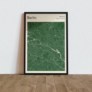Berlin City Map Wall Print| Framed Map Wall Decor|  Berlin Map Art Print| Poster Print| Canvas Print Wall Art| Map Wall Art