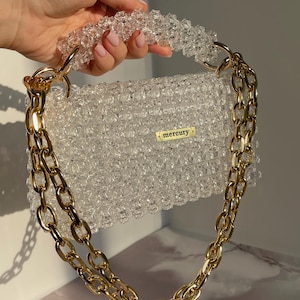 Smaragd Perlentasche, weinrote Kristallperlentasche, Perlengrifftasche, funkelnde Abendtasche, Gilfrend Geburtstagsgeschenk, handgemachtes Geschenk für sie