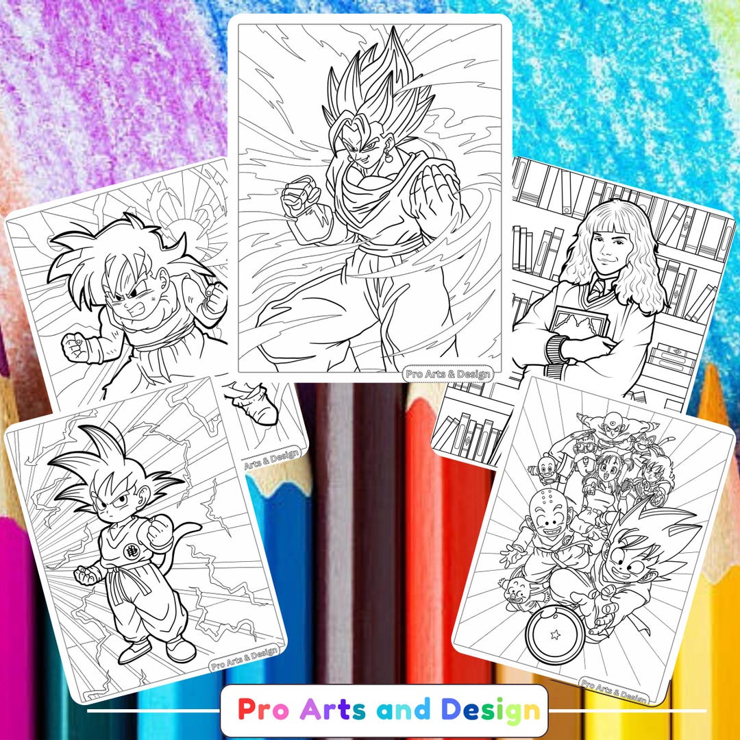 Dragon Ball Goku Coloring Book, Fun & Relaxing Pages for Kids and Adults, Perfect for Fans - Etsy