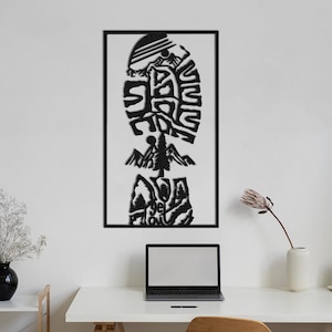 Decorazione per la casa in metallo a tema escursionismo, decorazione murale con foresta e natura, decorazioni uniche per gli amanti dell'aria aperta, cartello in metallo minimalista con scritta "escursionismo" per Natale