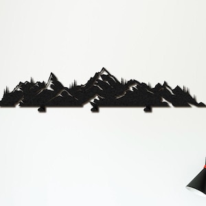 Mountain Coat Rack Wall Mount, Extra Large Entryway Organizer, Decor Hooks, Bag Holder, Hat Rack, Wall Hooks,  Unique Gift İdea