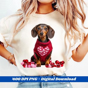 Dackel Hund PNG - Dackel Valentinstag Clipart, niedlicher Weiner Hund in der Herz Brille, rosa Liebe Welpen Design zum Basteln