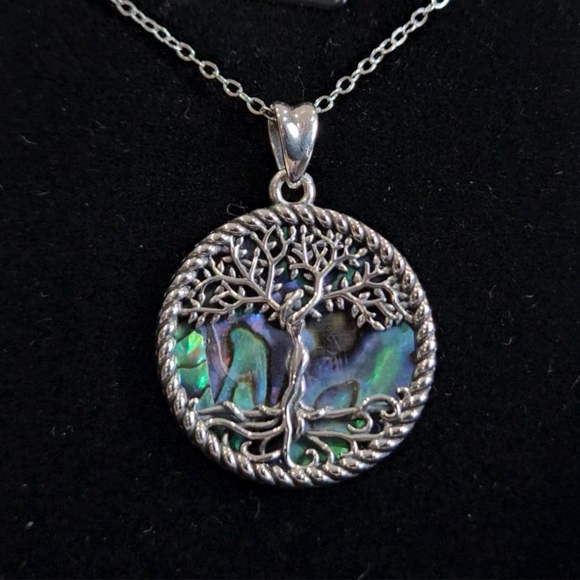 Ciondolo in argento sterling 925 con conchiglia di abalone e